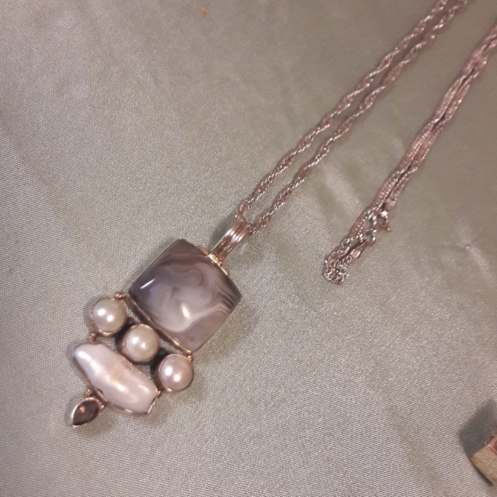 💍24" Silver 0.925 24"necklace with pearl